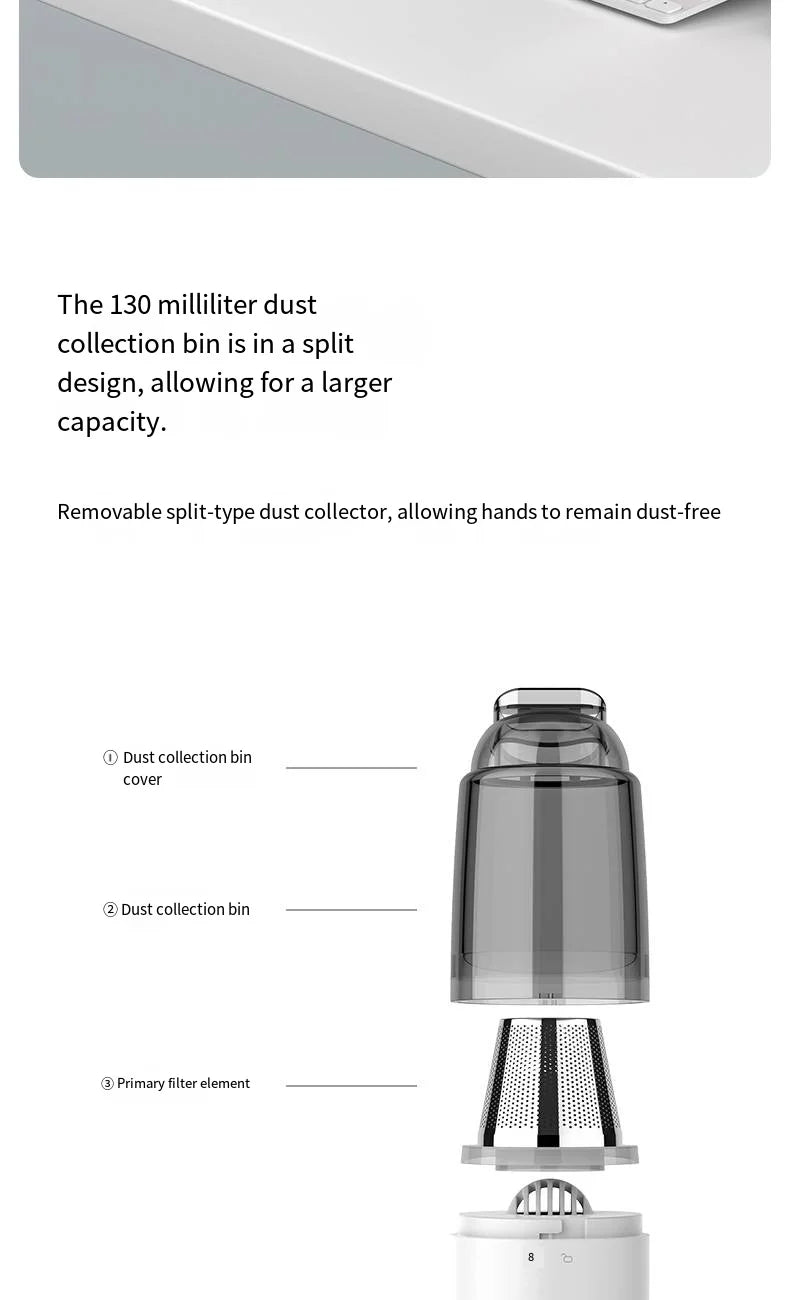 Vacuum Cleaner Mini Car Cleaning Powerful Suction Handheld Car Vacuum Cleaner Rechargeable for Car and Home Auto Vacuum Cleaner