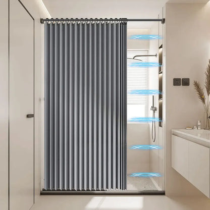 Foldable Magnetic Shower Curtain Waterproof Bath Curtain with 12/14 Hooks Bathroom Curtain Modern  Bathroom Curtain for Bathroom