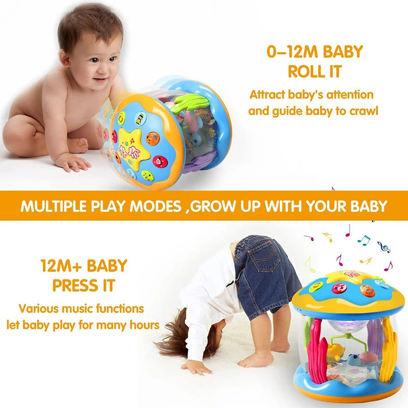 Baby Toys 1-3 Years Babies Ocean Light Rotary Projector Musical Toys Montessori Early Educational Sensory Toys for Toddler Gifts