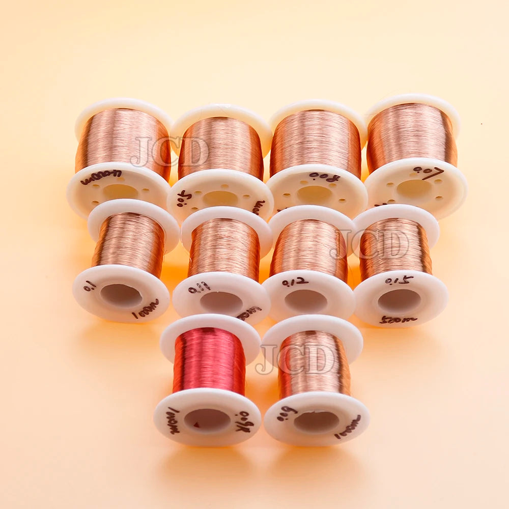 1 roll of copper lacquer wire 0.05mm-0.15mm cable copper wire electromagnetic wire enameled copper winding wire coil copper wire