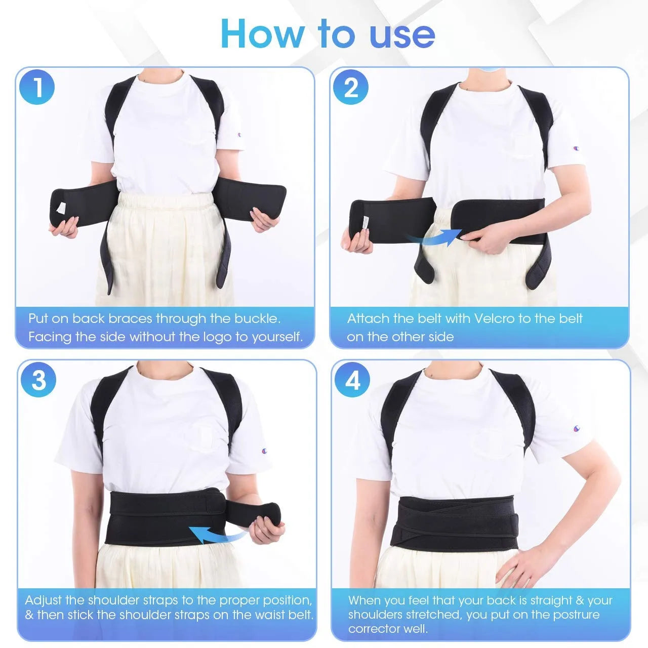 Brace Posture Corrector for Men and Women Adjustable Posture Brace for Back,Shoulders,Hunchback Scoliosis Correction