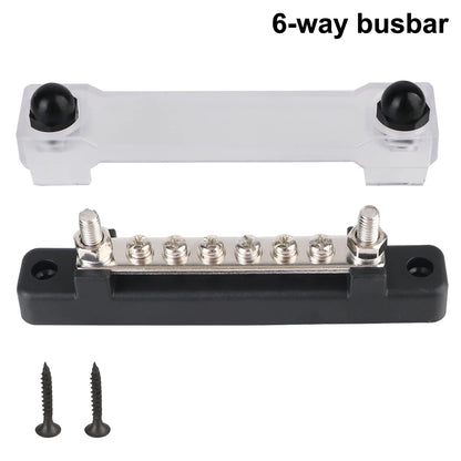 6 Ways Bus Bar Power Distribution Block Electro Junction Circuit Busbar Plug For Boat Truck RV Caravan Car 48V 150A DC