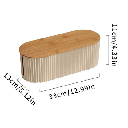 Wire Organizer Box with Wood Cover Cable Management Box Plug Board Storage Box Extension Hiders Power Cord Charger Storage
