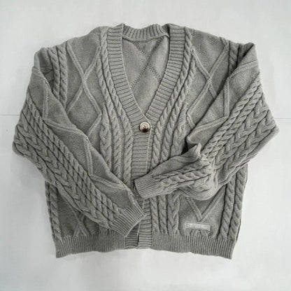 Butterfly Knitted Cardigan Women Dark Green Cardigans with Embroidery Winter Letter Patch Oversized Sweaters Tops Folklore Girl