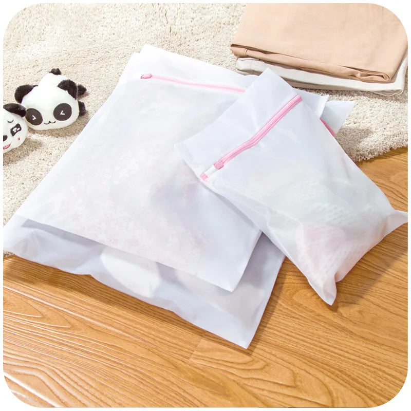 3PCS Pink Grid Laundry Bag for Home Organization - Classification Clothing Care Bag