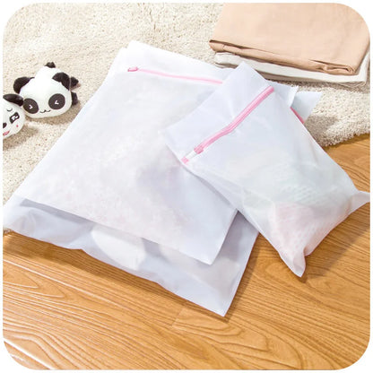 3PCS Pink Grid Laundry Bag for Home Organization - Classification Clothing Care Bag