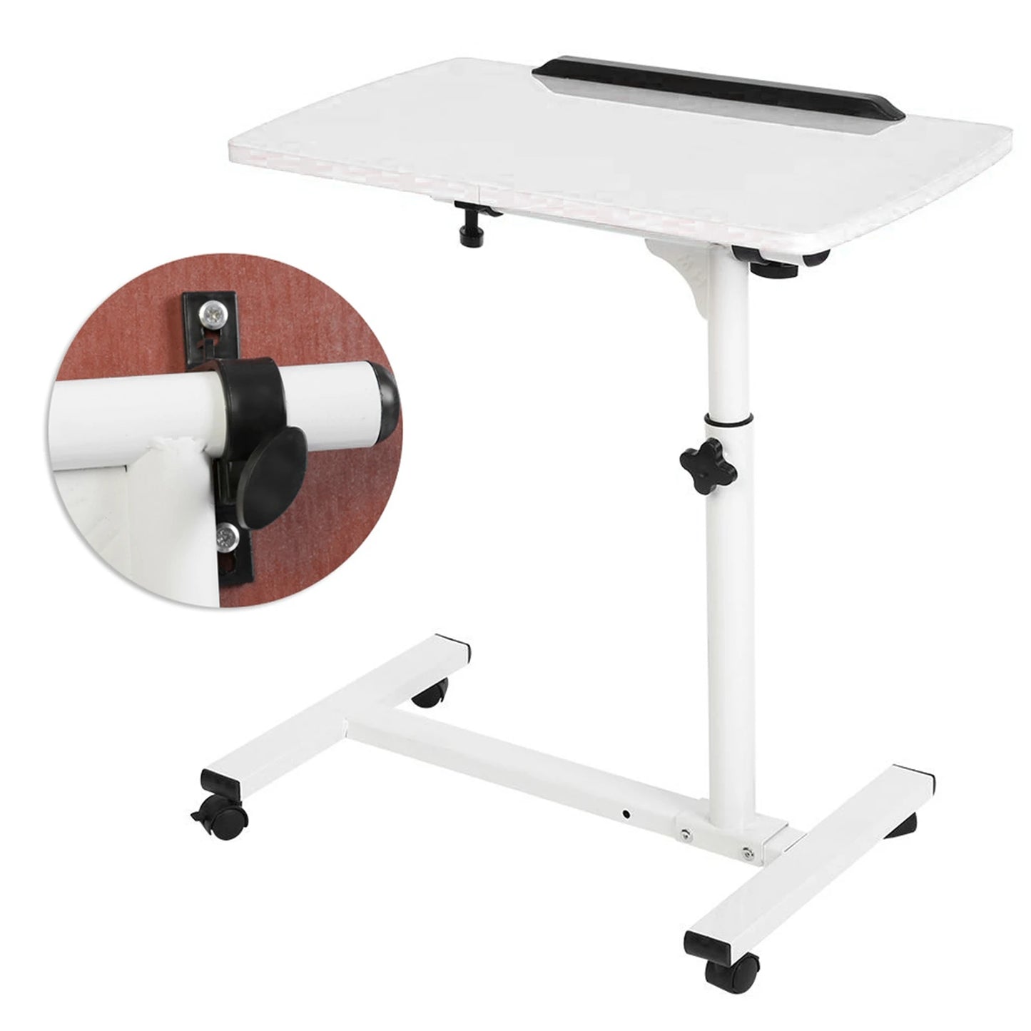 Portable Multifunctional Removable Laptop Desk with Wheels Bed Sofa Books Snack Removable Laptop Desk Laptop Desk with Wheels