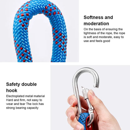 10mm Rock Climbing Rope 10M/20M/30M Outdoor Static Rapelling Rope for Fire Rescue Safety Escape Tree Climbing for Outdoor Sports