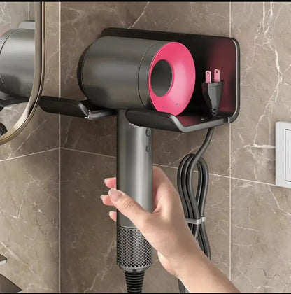 Hair Dryer Storage Rack Without Punching Holes, Bathroom Hair Dryer Hanging Rack, Bathroom Hair Dryer Placement Rack
