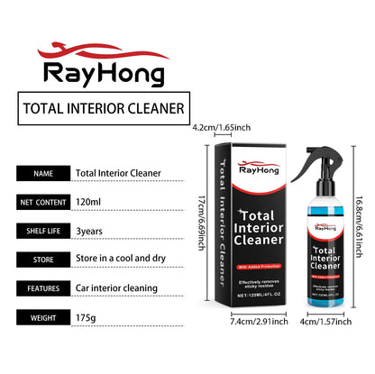 Premium Car Interior Cleaner Spray - Leather Fabric Plastic Cleaner&Protector Auto&Detailing Stain Removal Odor Eliminator Kit