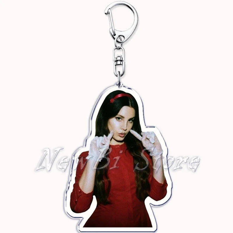 Hot Singer Lana Del Rey Keychain for Accessories Bag Pendant Born To Die Ultraviolence Key Chain Ring Keyring Jewelry Fans Gifts