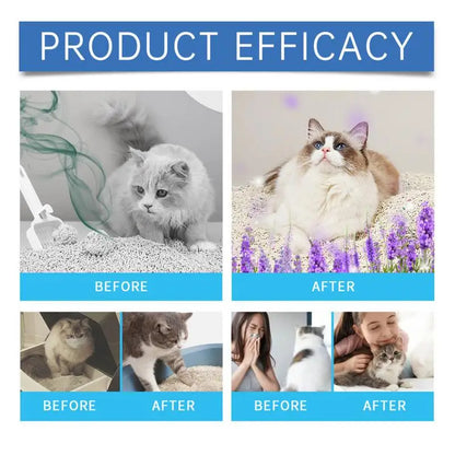 Litter Box Deodorizer Odor Eliminator Litterbox Deodorizer Cat Litter Scent Deodorizer Smell Eliminator Odor Absorber Gel