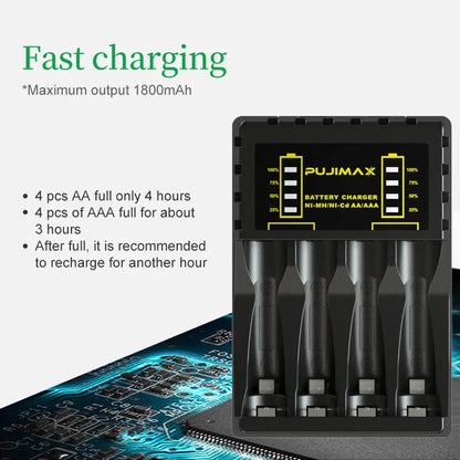 4 Slot Electric AAA Battery Charger Intelligent Fast with LED Indicator Usb Chargers For AA/AAA Ni-MH/Ni-CD Rechargeable Battery