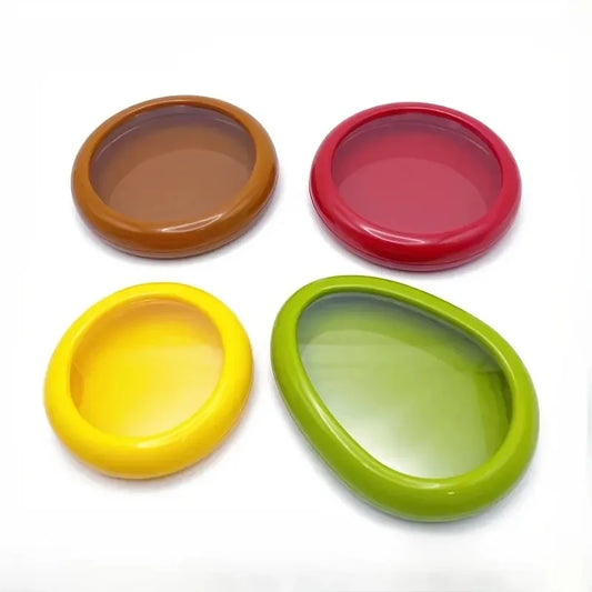 1pc/4pcs Reusable Food Freshness Preservation Pods with Stretchable TPU Lids - Food Storage Containers for Fruit & Vegetable - W