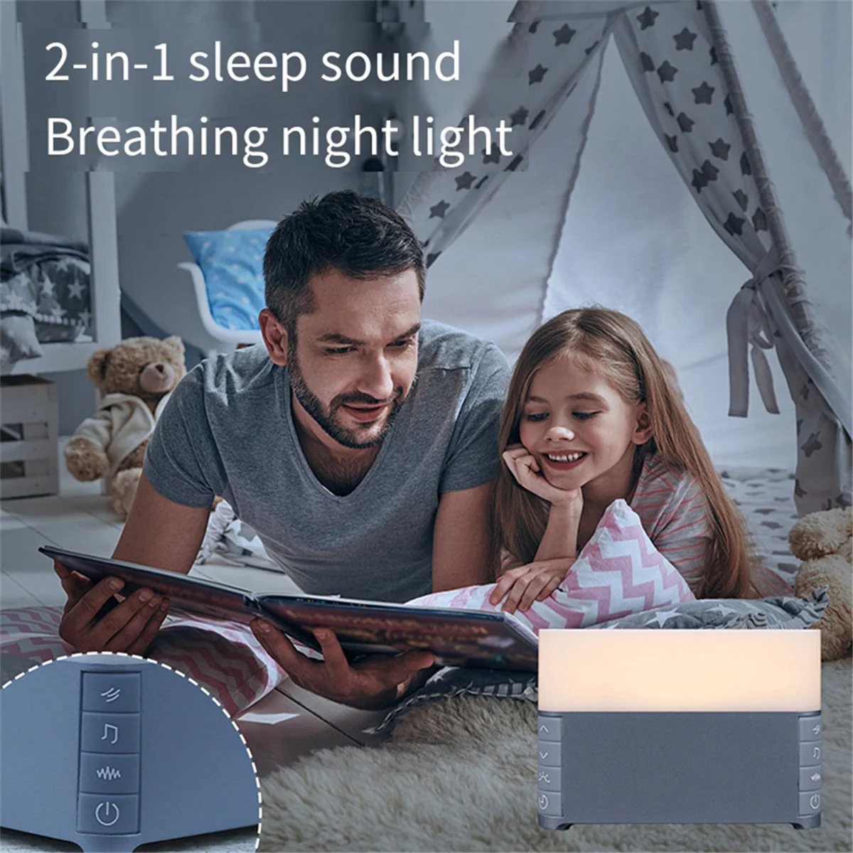 DIGIT-White Noise Machine Baby Audlt Sleep Aid 39 Songs Soothing Sounds With Soft Night Light Timer Noise Player