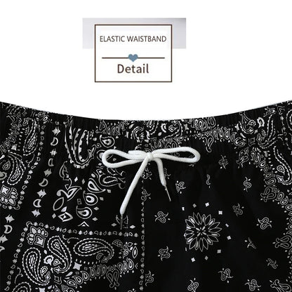 Men's Athleisure Fashion Printed Home Shorts Slim Large Size Loose Shorts Pajama Pants Breathable Comfort Sleep Bottoms