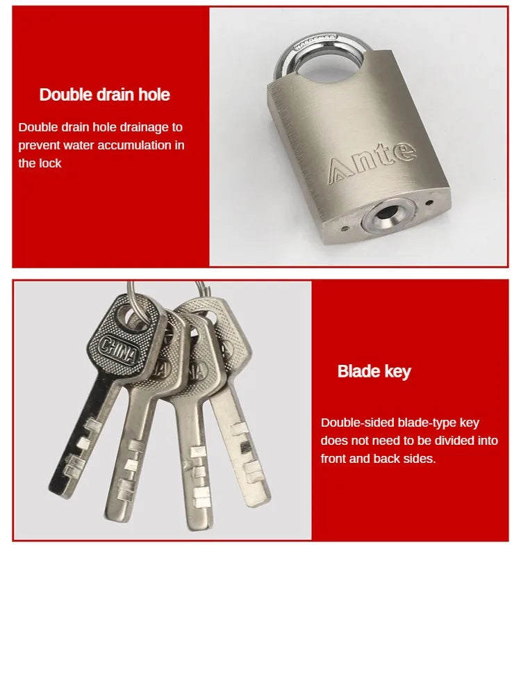 Solid Arc Disc Padlock Stainless Steel Shackle Pad Lock With High Quality Door Lock Household Small Lock Head locks