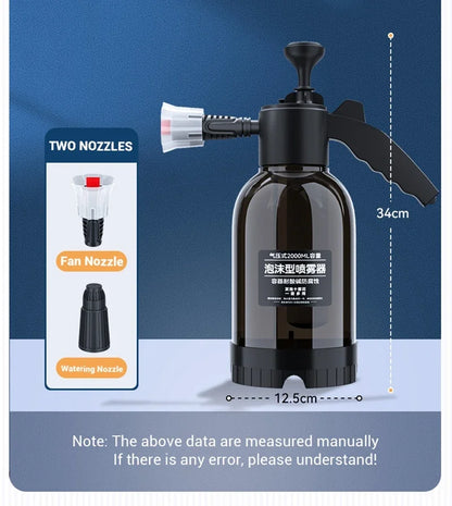 Car wash watering can Pet bath foam watering can for household car 2L spray watering can watering sprayer hand press sprayer