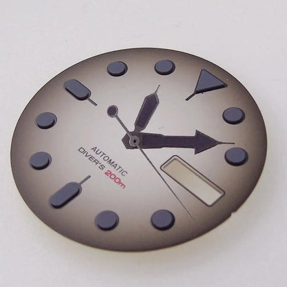 NH36 Watch Dial 29mm Weekday Date Orange/white/black Dial Face Plate Green Lume for Diver Watch Hand Set