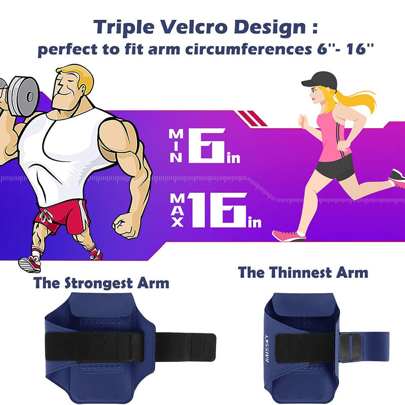 HAISSKY Zipper Pocket Running Sports Armband For iPhone 16 15 14 13 12 11 Pro Max 15 Plus Belt On Hand Phone Brassard Bags