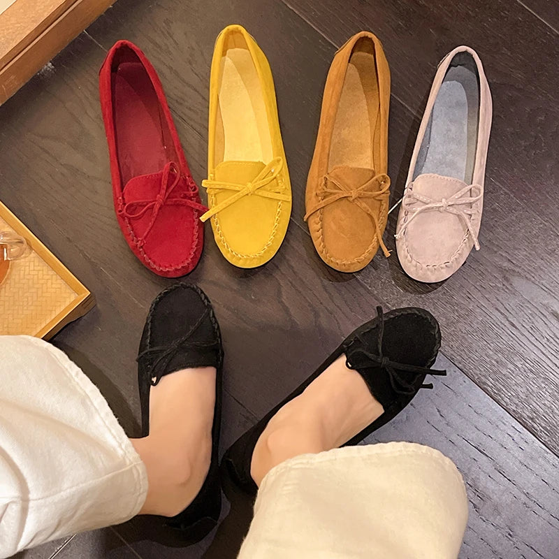 Woman Trend Fashion Casual Lofers Women's Flat Shoes Ladies Elegant Butterfly-Knot Comfortable Women Soft Classic Office Shoes