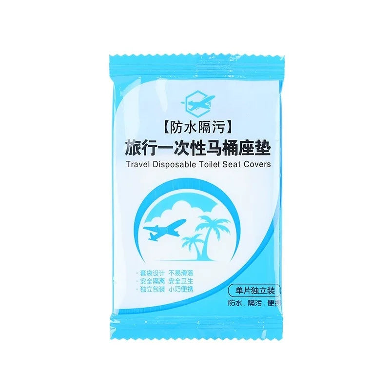 10/50PCS Biodegradable Disposable Plastic Toilet Seat Cover Portable Safety Travel Bathroom Toilet Paper Pad Bathroom Accessory