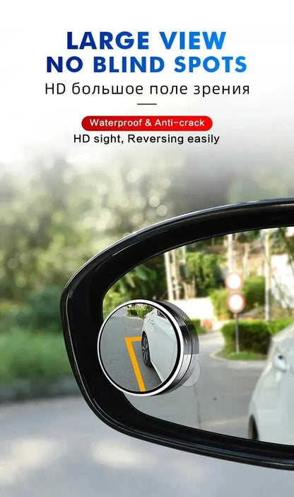 Car Blind Spot Rear View Mirror Wide Angle 360 Degree Adjustable Small Round Mirror Car Reverse Auxiliary Rearview Convex Mirror