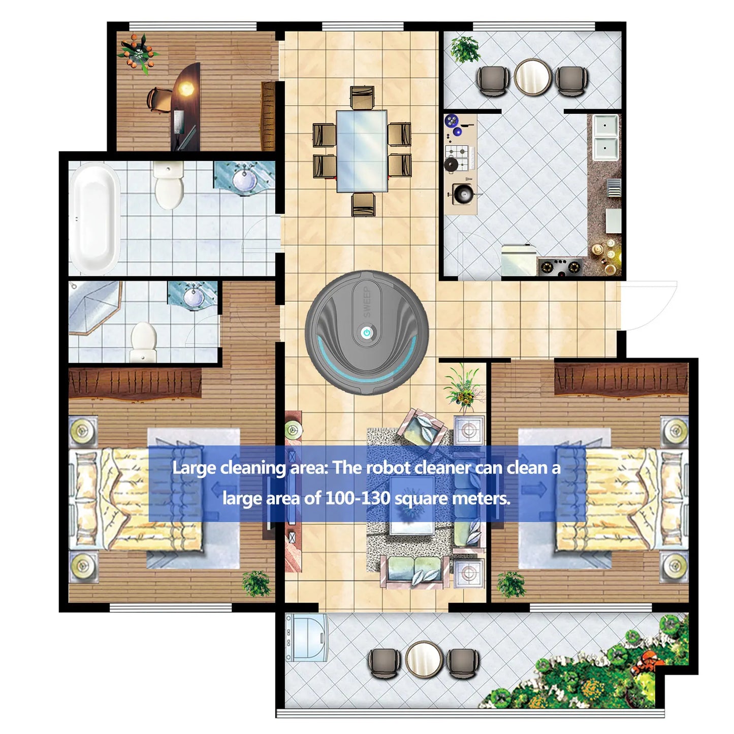 Portable Home Vacuum Cleaner Smart Sweeping Machine Robot Vacuum Cleaner Lightweight Smart Robotic Multi-Mode Vacuum Cleaner