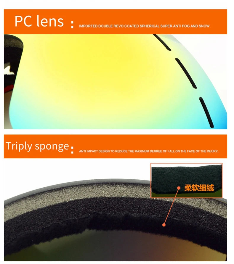 Outdoor Sports Ski Goggles UV Protection Winter Male Female Snow Sports Anti-Fog Eyewear Snowboard Skiing Glasses snow sports