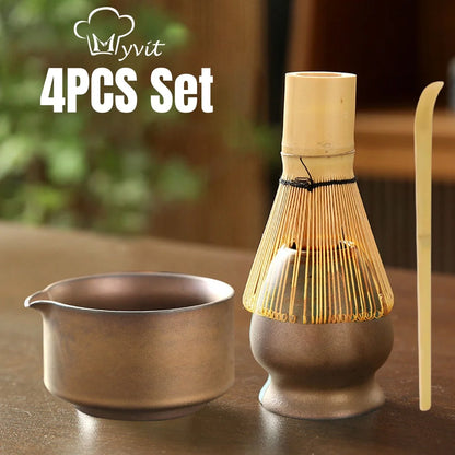 Matcha Set Japanese Tea Set Includes Matcha Bowl with Spout Matcha Whisk Holder Bamboo Matcha Whisk and Scoop Ceramic Matcha Kit