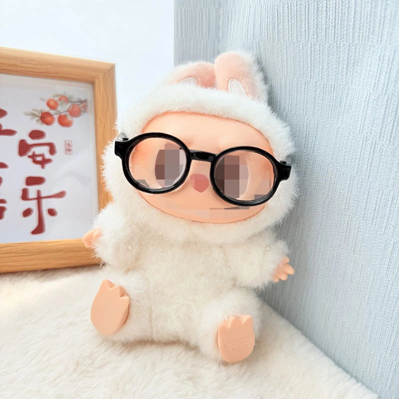 LABUBU 17cm Doll 6.5cm Transparent Glasses Stylish Sunglasses for 1/8 -1/4 BJD Doll Accessories