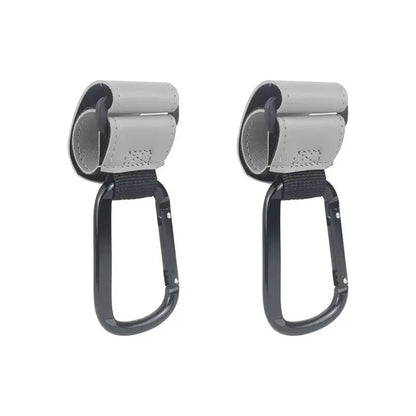 1/2pcs Baby Stroller Hooks Portable Infant Carriage Hook Multifunctional Leather Aluminum Alloy Hook Stroller Accessories
