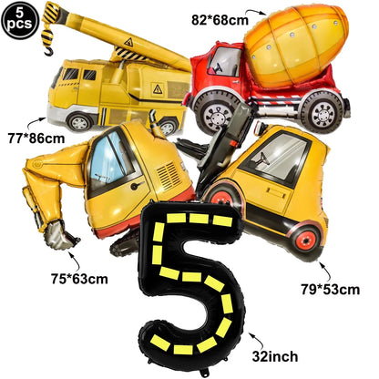 Construction Party Disposable Tableware Plates Cups Napkins Tablecloth Construction Truck Party Decor Excavator Party Favors