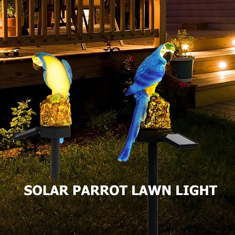 Solar Power LED Parrot Lawn Light Outdoor Waterproof Garden Yard Decorative Lamp