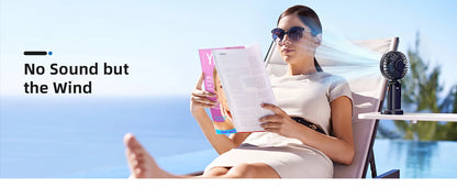 Portable handheld fan with high battery life and infinite speed regulation 90 ° adjustable, rechargeable mini cute small fan