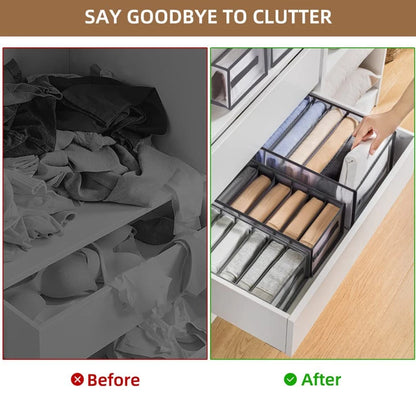 Wardrobe Clothes Organizer 12/9/5 Grids Closet Organizers and Storage for Clothing Jeans Socks Skirts Bra Storage Box Closet