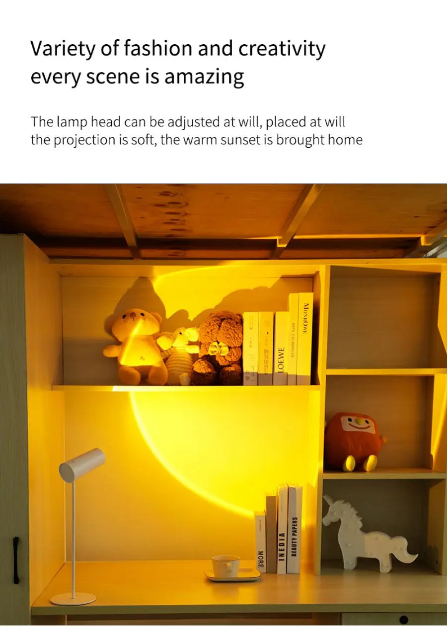 LED Table Lamp for Study Eye Protection USB Touch Dimming Reading Light Flashlight Bedroom Bedside Decor Photo Sunset Desk Lamps