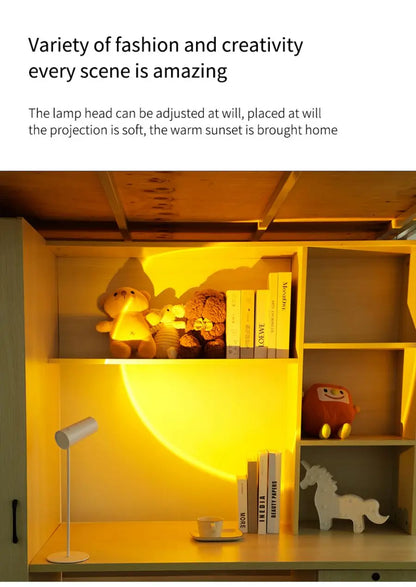 LED Table Lamp for Study Eye Protection USB Touch Dimming Reading Light Flashlight Bedroom Bedside Decor Photo Sunset Desk Lamps