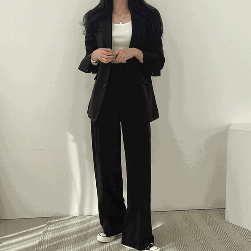 Suit Jacket Casual Office Lady Elegant Solid Single-breasted Women Blazer
