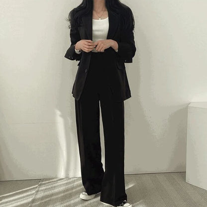 Suit Jacket Casual Office Lady Elegant Solid Single-breasted Women Blazer