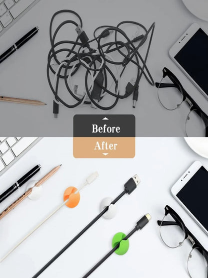 Cable Organizer 6Pcs Cable Clip Desk Tidy Organiser Cable Winder Wire Cord USB Charger Cord Holder Organizer Fixed Clasp