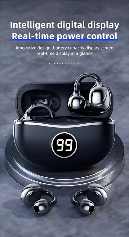 Wireless Headphones Fone Bluetooth Headset With Mic Handsfree Noise Canceling Earphones Clip Ear Music  Sports Gaming Earplug