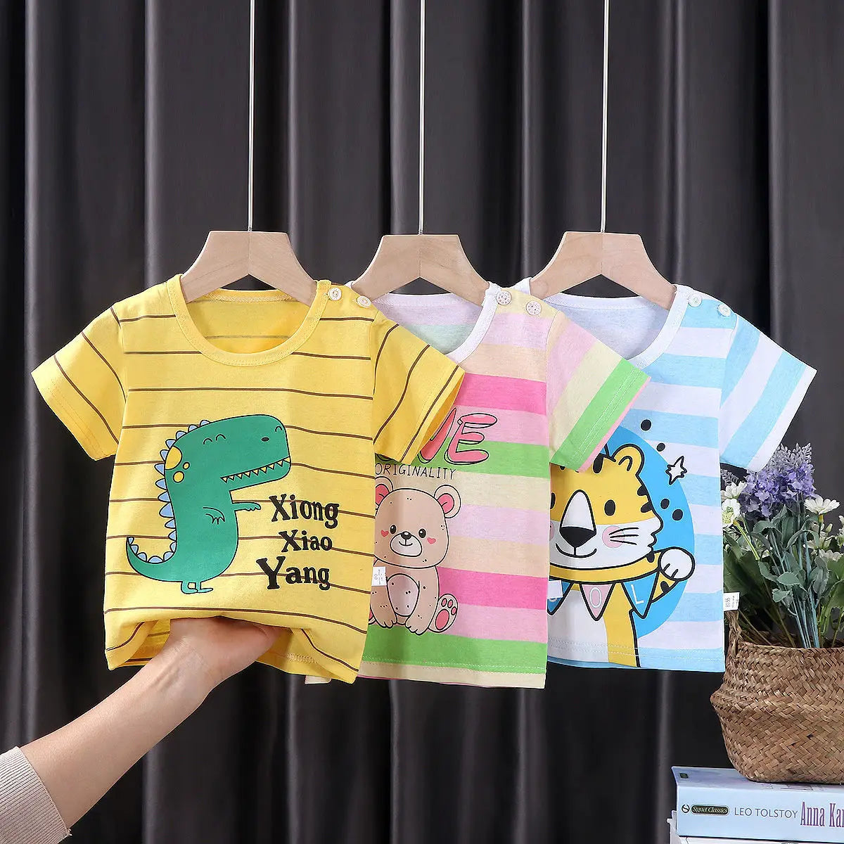 Children's Clothing T-Shirt  Kids Clothes Boys Girls Summer Cartoon Tops Short Sleeve Clothes 100% Cotton Baby Clothing