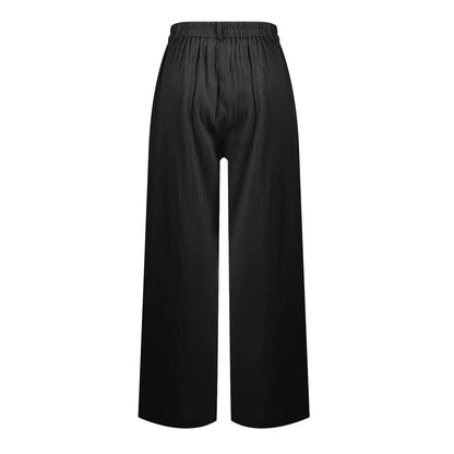 Womens Casual Wide Leg Pants High Waisted Button Down Straight Long Trousers Palazzo Pants Elegant Woman Flared Pants Youthful