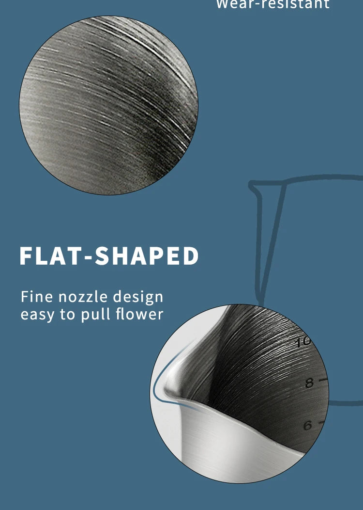 Coffee Milk Frothing Jug Stainless Steel Latte Art Measurement Jug Coffee Latte Frothing Art Jug Barista Tool Coffee Accessories