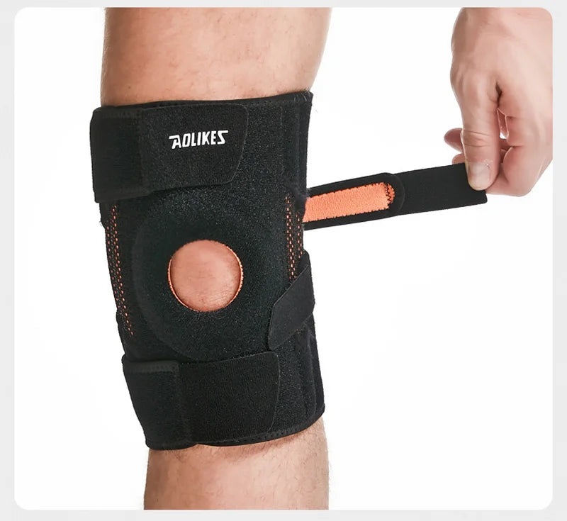 1Pc Knee Brace with Side Stabilizers Patella Gel Pads Unisex Cycling Running Climbing Knee Support Soccer Fitness Knee Pad