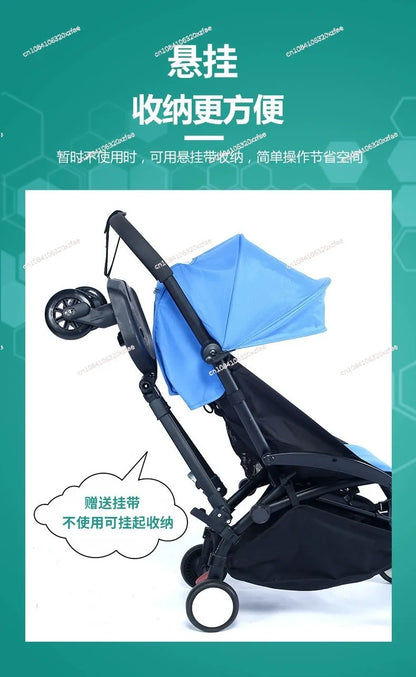 Innovative Baby Stroller Add - on: Auxiliary Pedal & Seat Combo for Hassle - Free Outings with Two Kids