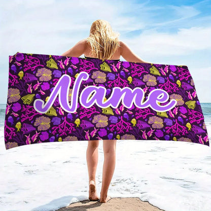 Customized Model - Personalized Name Beach Towel, Digital Printed Text Bath Towel - Universal for Adults and Kidsren, Super Absorbent, Quick Drying, Suitable for Swimming, Camping and Travel, a Best Christmas, Birthday Gift f