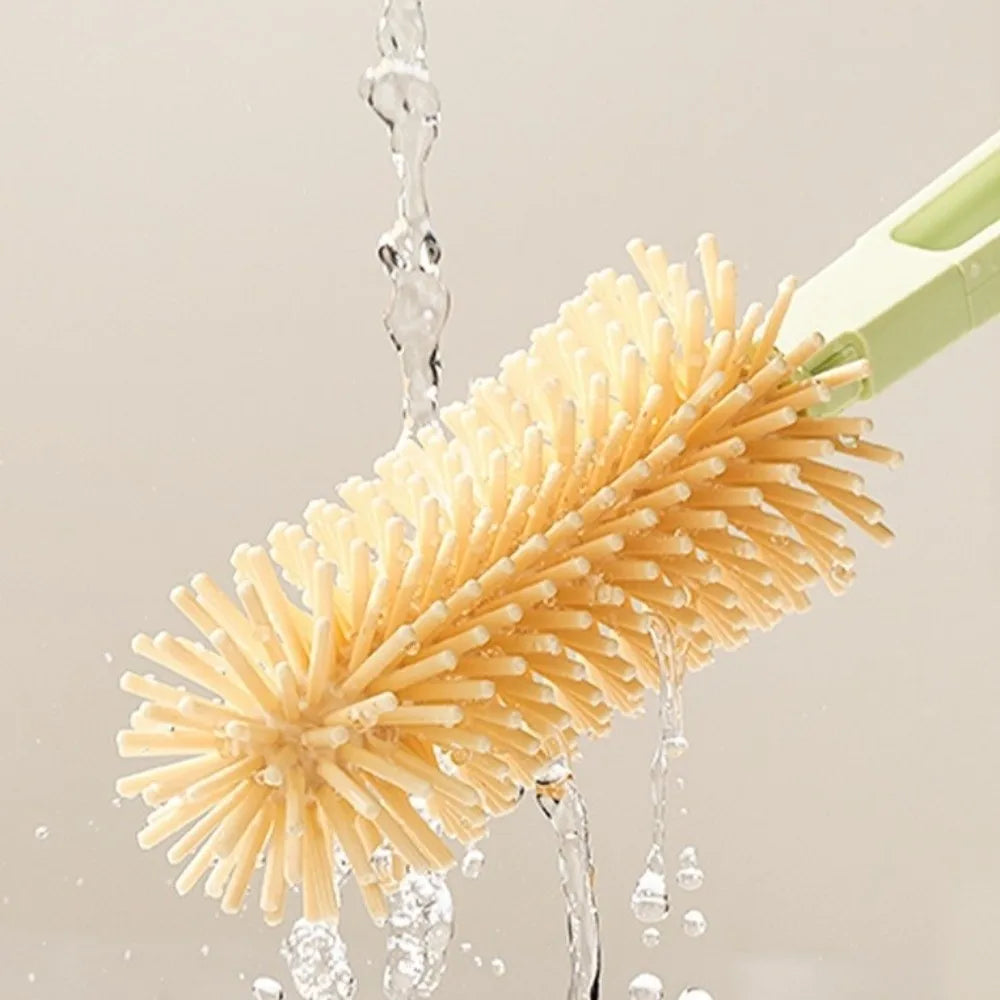 Silicone Baby Bottle Brush Set Flexible with Storage Box Cup Cleaning Brushes Soft Bristles Feeding Bottle Cleaners