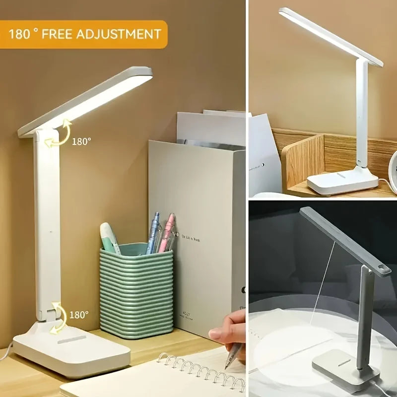 LED desktop decorative light, folding desk lamp, dormitory reading light, night light, three-level touch dimming